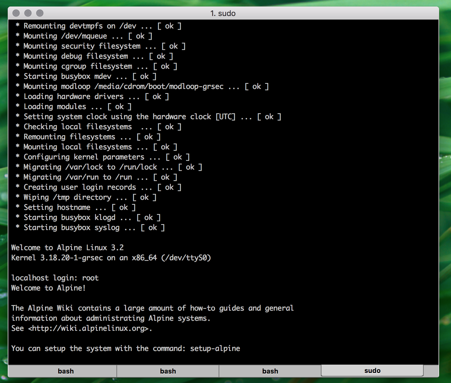 Alpine Linux inside xhyve v0.2.0